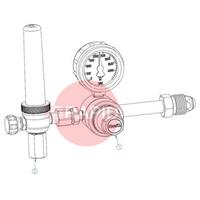 37108000 GasiQ TIGEX I Argon/Mix Regulator. 0-70 SCFH. W24.32 x 1/14