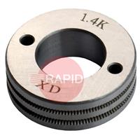 4017221 PATON K-Groove Feed Roller Set of 4 - Flux Cored Wire: 1.4 - 1.6mm (4 Roll Drive)