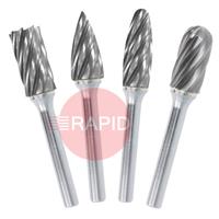 4022-SET2 HMT AliCut Tungsten Carbide TCT Burr 4 Piece 6mm Set