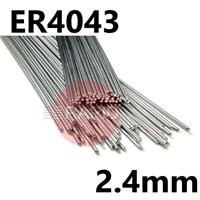 40432425 4043 (NG21) Aluminium Tig Wire, 2.4mm Diameter x 1000mm Cut Lengths - AWS 5.10 ER4043. 2.5kg Pack