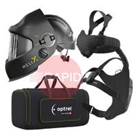 4600.160 Optrel Helix CLT Welding Helmet with Hard Hat & Swiss Air PAPR Air Fed Halfmask System, Ready To Weld Package
