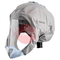 4900.041 Optrel Softhood Short Protective Hood With Fresh Air Connection - Grey