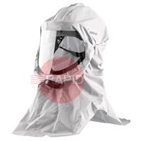 4900.052 Optrel Softhood Long Protective Hood With Fresh Air Connection & Chest/Shoulder Protection - White