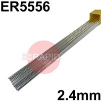 55562425 5556 (NG61) Aluminium Tig Wire, 2.4mm Diameter x 1000mm Cut Lengths - AWS 5.10 ER5556. 2.5kg Pack