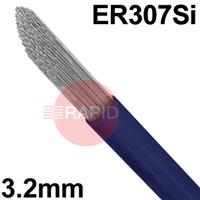 6011100317 Stainless Steel TIG Wire, 3.2mm Diameter x 1000mm Cut Lengths - AWS A5.9 ER 307Si, 5Kg Pack