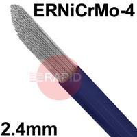 6011100597 Nickel Alloy TIG Wire, 2.4mm Diameter x 1000mm Cut Lengths - AWS A5.14 ER NiCrMo-4, 5Kg Pack