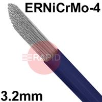 6011100598 Nickel Alloy TIG Wire, 3.2mm Diameter x 1000mm Cut Lengths - AWS A5.14 ER NiCrMo-4, 5Kg Pack