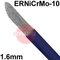 6011100599 Nickel Alloy TIG Wire, 1.6mm Diameter x 1000mm Cut Lengths - AWS A5.14 ER NiCrMo-10, 5Kg Pack