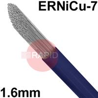 6011100605 Nickel Alloy Monel 400 TIG Wire, 1.6mm Diameter x 1000mm Cut Lengths - AWS A5.14 ER NiCu-7, 5Kg Pack