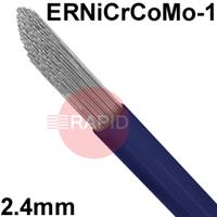 6011100612 Nickel Alloy 617 TIG Wire, 2.4mm Diameter x 1000mm Cut Lengths - AWS A5.14 ER NiCrCoMo-1, 5Kg Pack