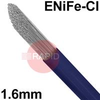 6011100614 Nickel Alloy FN 55 TIG Wire, 1.6mm Diameter x 1000mm Cut Lengths - AWS A5.15 E NiFe-CI, 5Kg Pack