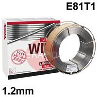 942699N Lincoln Electric OUTERSHIELD 81Ni1-HSR, 1.2mm Gas-Shielded Flux Cored MIG Wire, 16Kg Reel, E81T1-Ni1M-J