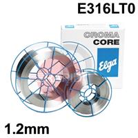 95711012 Elga Cromacore DW 316L, 1.2mm Stainless Flux Cored MIG Wire, 15Kg Reel, E316LT0-4/-1