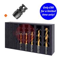 JS26-301125-SET1 HMT JS26 VersaDrive Combi DrillTap 5 Piece Set w/ FREE Impact Adaptor