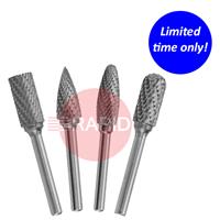 JS26-4021-SET HMT JS26 Tungsten Carbide Burr 4 Piece Set