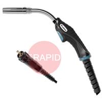 MA4234-030 Trafimet ERGOPLUS 36R Rotatable 45° Neck Air Cooled MIG Torch w/ Euro Connection, 330A CO2, 300A Mixed Gas - 3m