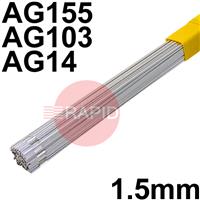 RR431506 SIF SILVERCOTE No 43, 1.5mm TIG Wire, 6 Rod Pack - EN ISO 17672: AG 155, EN 1044: AG 103, BS 1845: AG 14
