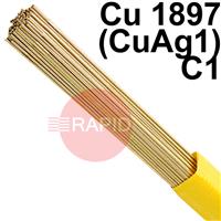 SIF-NO7HQ SIFSILCOPPER No 7 Copper Tig Wire, 1000mm Cut Length - EN 14640: Cu 1897 (CuAg1), BS: 1453: C1. 5.0kg Pack