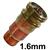 11617GL  Furick 1.6mm Stubby Gas Lens Collet Body - Tig Torch Sizes 17, 18 and 26
