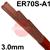 0000101956  Lincoln LNT 12 Steel Tig Wire, 3.0mm Diameter x 1000mm Cut Lengths - AWS A5.28 ER70S-A1. 5.0kg Pack