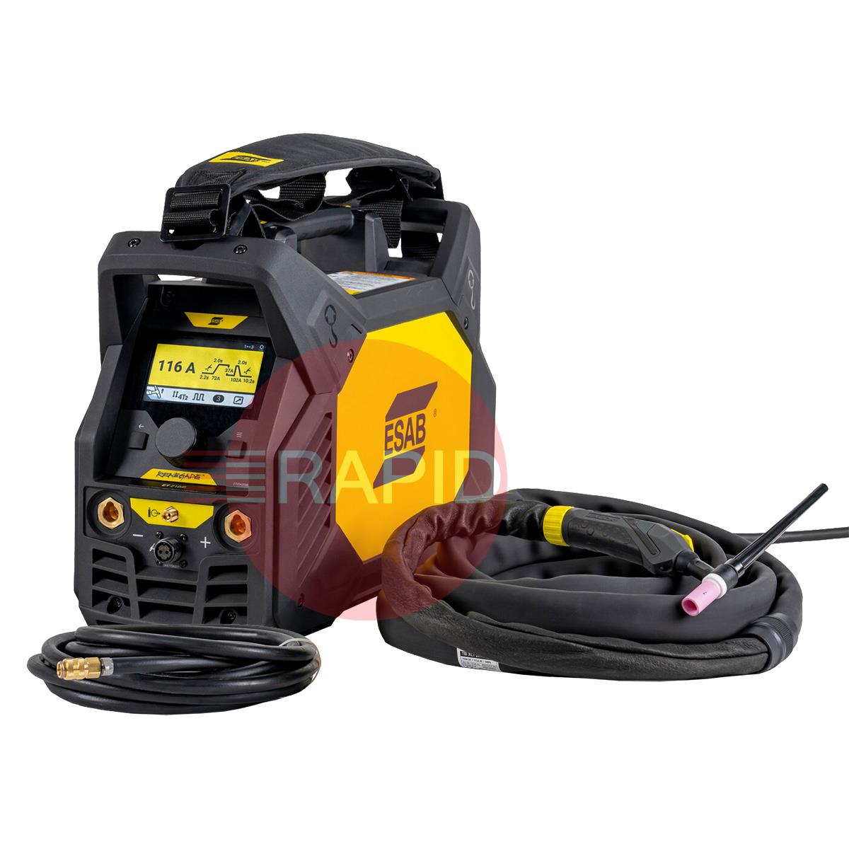 0447750890  ESAB Renegade ET 210iP DC Advanced Ready to Weld Air-Cooled Package with 4m TIG Torch - 115 / 230v, 1ph