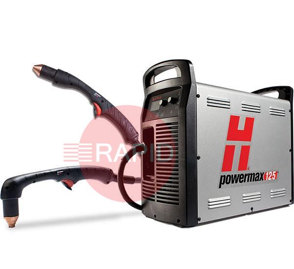 059572  Hypertherm Powermax 125 Plasma Cutter Combo System with 15° & 85° 15.2m Hand Torches, 400v CE