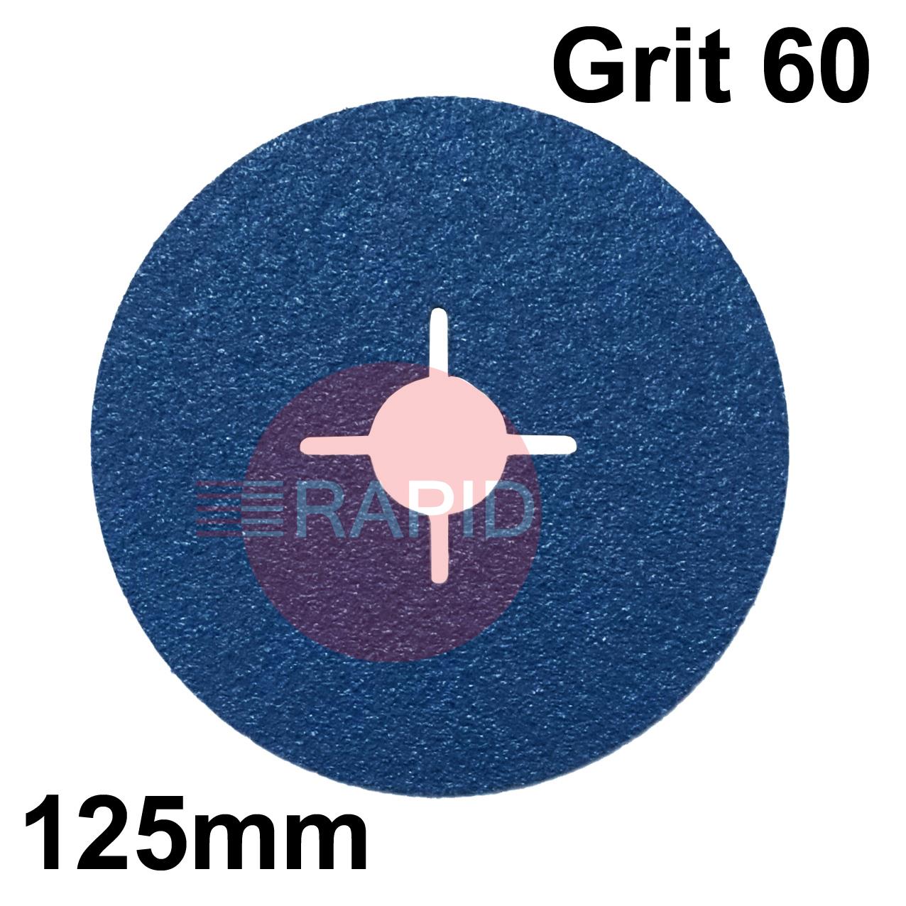 077968  SAITDISC-D 125mm (5) Zirconium Fibre Sanding Disc - Grit 60