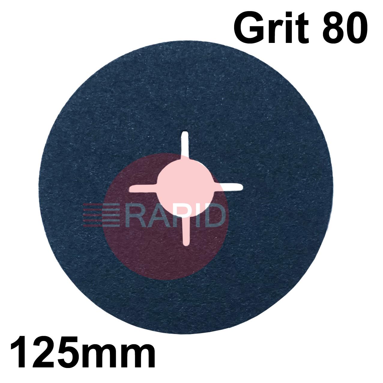 077969  SAITDISC-D 125mm (5) Zirconium Fibre Sanding Disc - Grit 80
