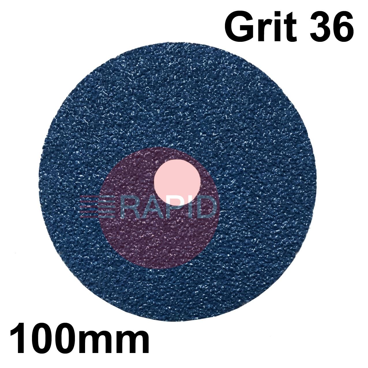 078154  SAITDISC-D 100mm (4) Zirconium Fibre Sanding Disc - Grit 36