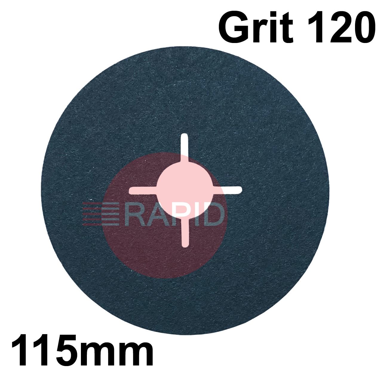 078719  SAITDISC-D 115mm (4.5) Zirconium Fibre Sanding Disc - Grit 120