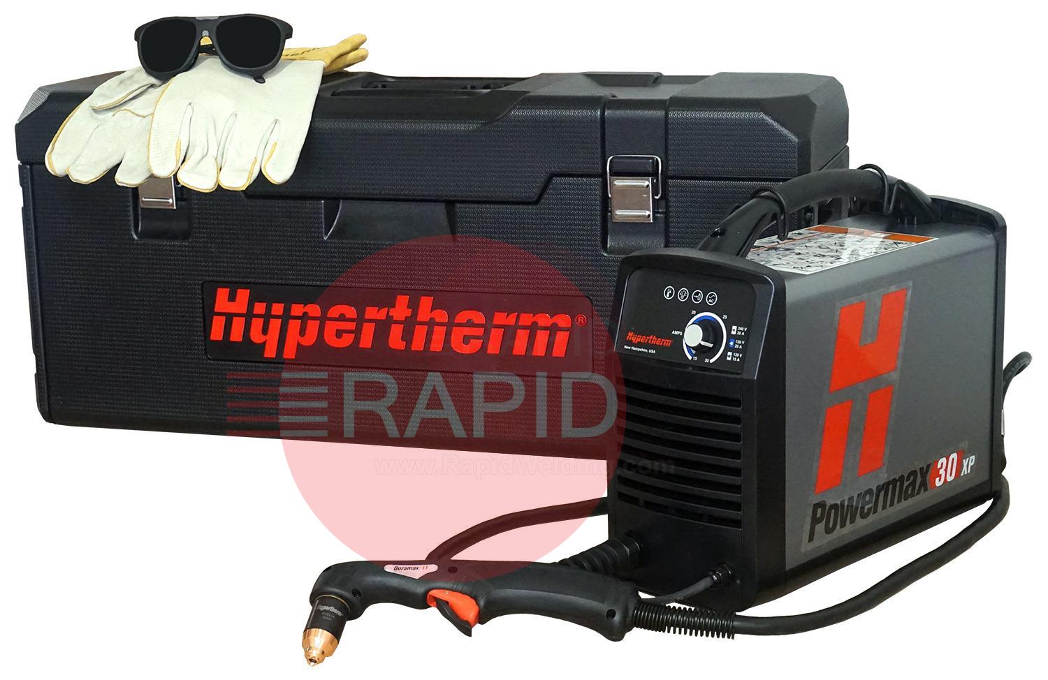 088083  Hypertherm Powermax 30 XP Plasma Cutter with 4.5m Torch & Case, Dual Voltage 110v & 240v CE