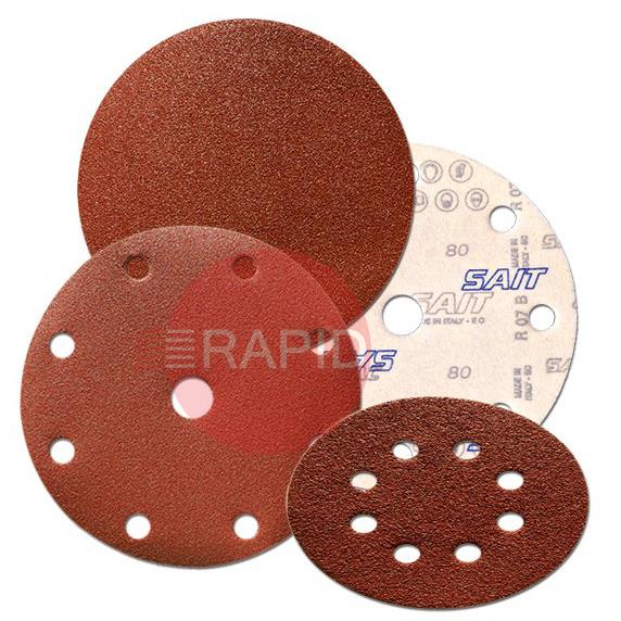 090321  SAITAC D-Vel AW-D Hook & Loop No Hole Abrasive Paper Disc 127mm, Grit 40