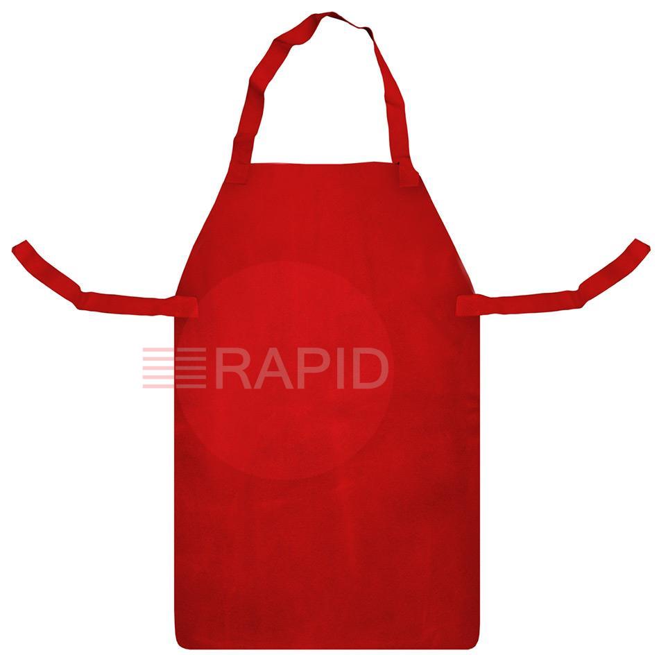 1896  Red Leather Welding Apron with Ties - 24 x 36 (61 x 91cm), EN470
