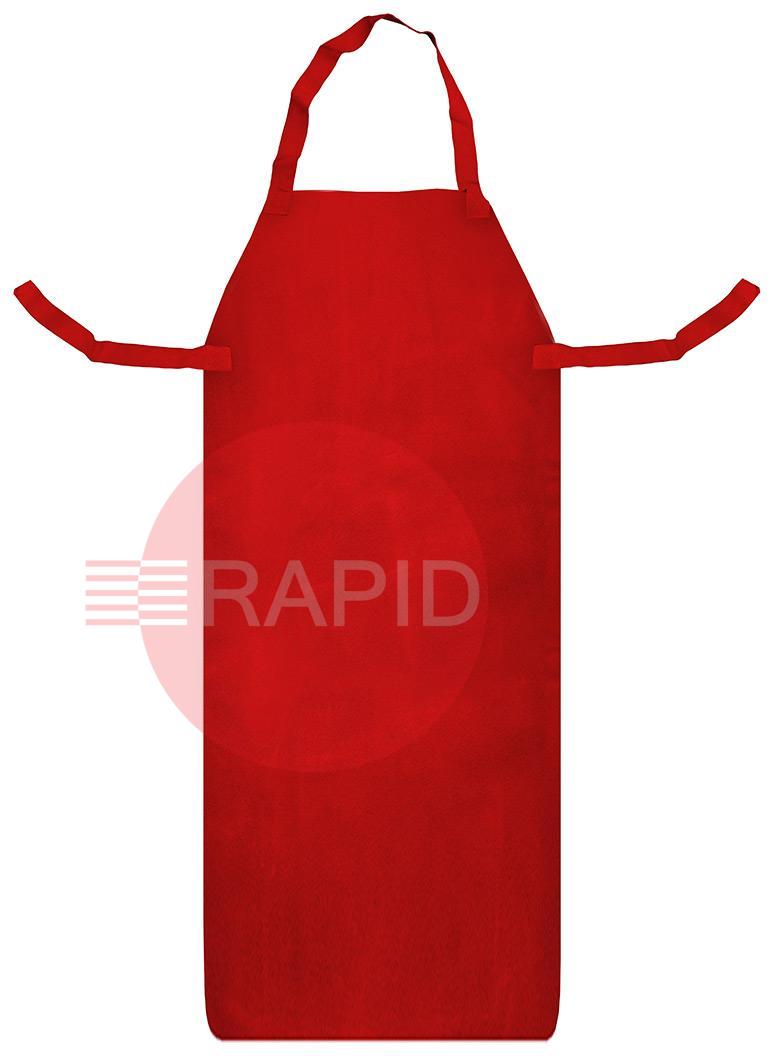 1898  Red Leather Welding Apron with Ties, 24 x 48 (61 - 122cm), EN470