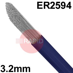 2594325  IABCO High Nickel Tig Wire, 3.2mm Diameter x 1000mm Cut Lengths - AWS A5.9 ER2594. 5Kg Pack