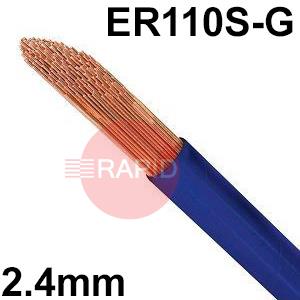 3010300472  Low Alloy Steel TIG Wire, 2.4mm Diameter x 1000mm Cut Lengths - AWS A5.28 ER110S-G, 5Kg Pack