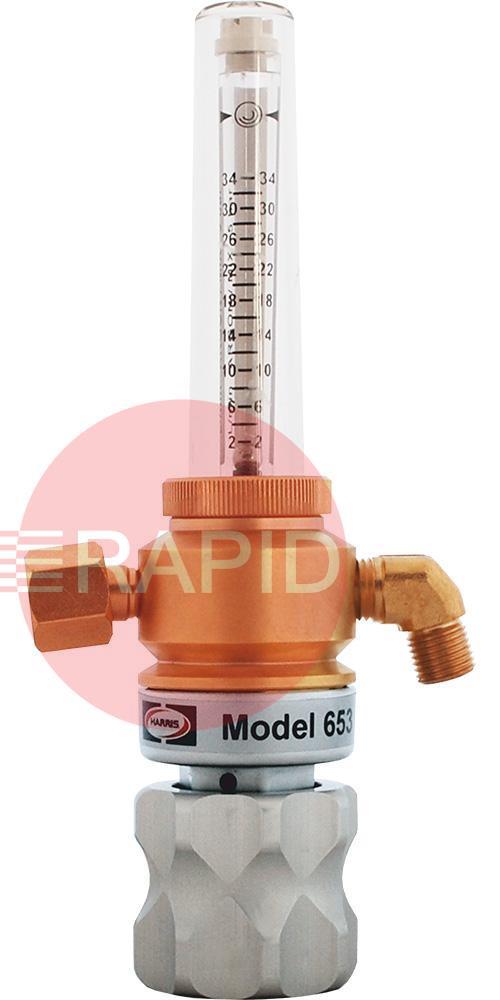 3100810  Harris Model 653 Gas Saver Flowmeter - 30lpm Adjustable, G3/8 RH Inlet