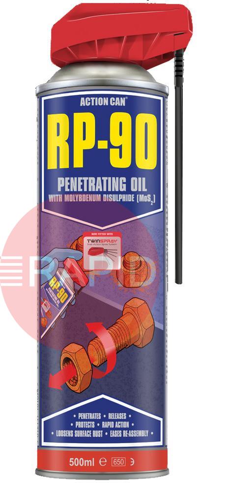 33320  Action Can RP-90 Twin Spray Rapid Penetrating Oil, 500ml