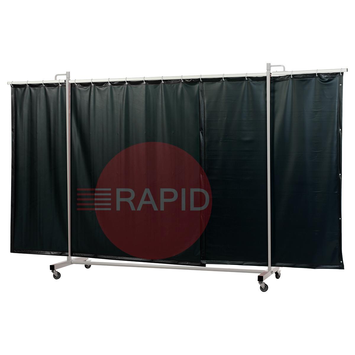 36.31.19  CEPRO Robusto Triptych Welding Screen with Green-9 Curtain - 3.6m Wide x 2.2m High, Approved EN 25980