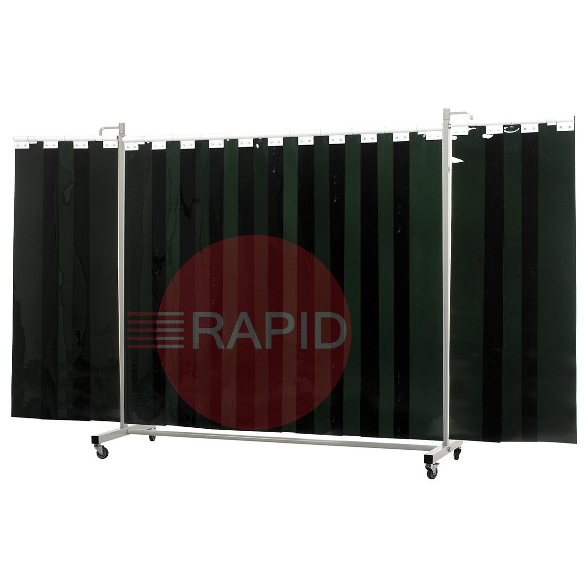 36.31.26  CEPRO Robusto Triptych Welding Screen with Green-6 Strips - 3.6m Wide x 2.2m High, Approved EN 25980