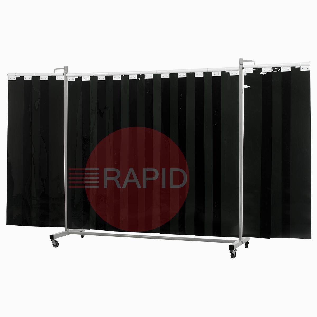 36.31.29  CEPRO Robusto Triptych Welding Screen with Green-9 Strips - 3.6m Wide x 2.2m High, Approved EN 25980