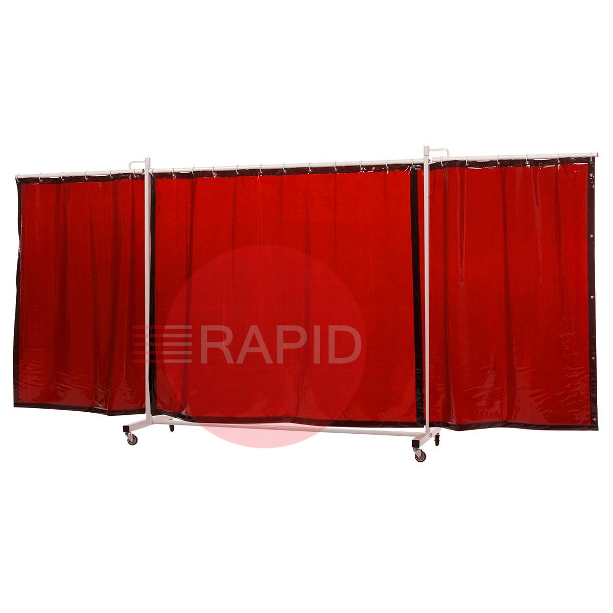 36.31.65  CEPRO Robusto XL Triptych Welding Screen with Orange-CE Curtain - 4.35m Wide x 2.1m High, Approved EN 25980