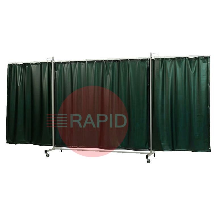 36.31.66  CEPRO Robusto XL Triptych Welding Screen with Green-6 Curtain - 4.4m Wide x 2.1m High, Approved EN 25980