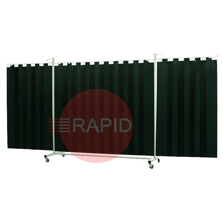 36.31.76  CEPRO Robusto XL Triptych Welding Screen with Green-6 Strips - 4.4m Wide x 2.1m High, Approved EN 25980