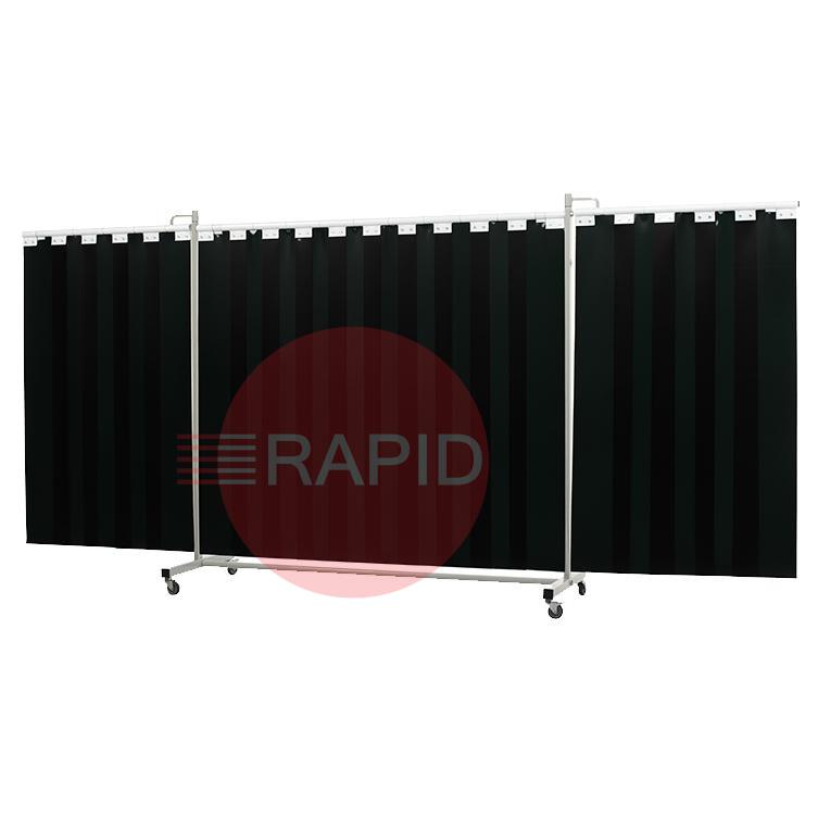 36.31.79  CEPRO Robusto XL Triptych Welding Screen with Green-9 Strips - 4.4m Wide x 2.1m High, Approved EN 25980