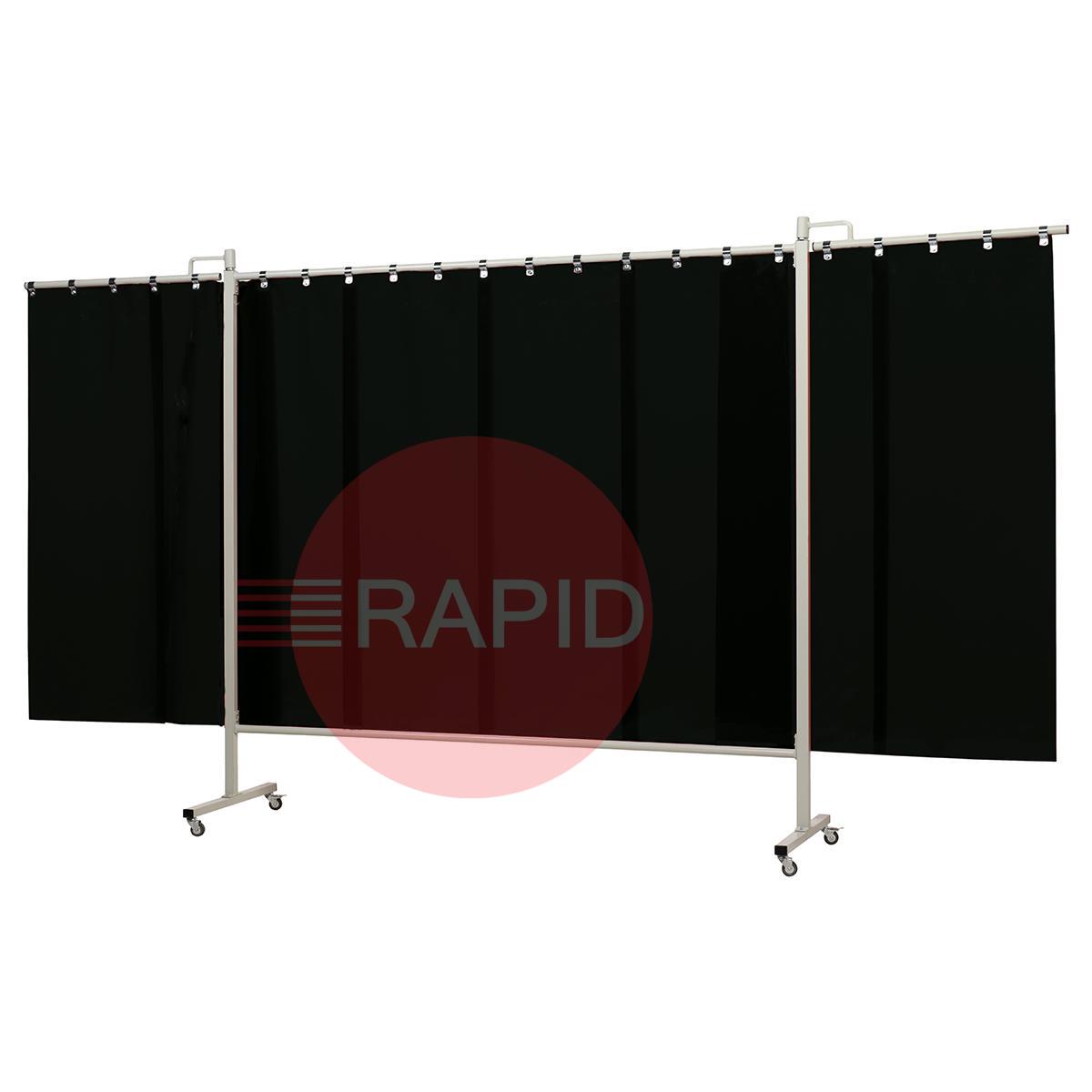 36.36.09  CEPRO Omnium Triptych Welding Screen, with Green-9 Sheet - 3.7m Wide x 2m High, Approved EN 25980