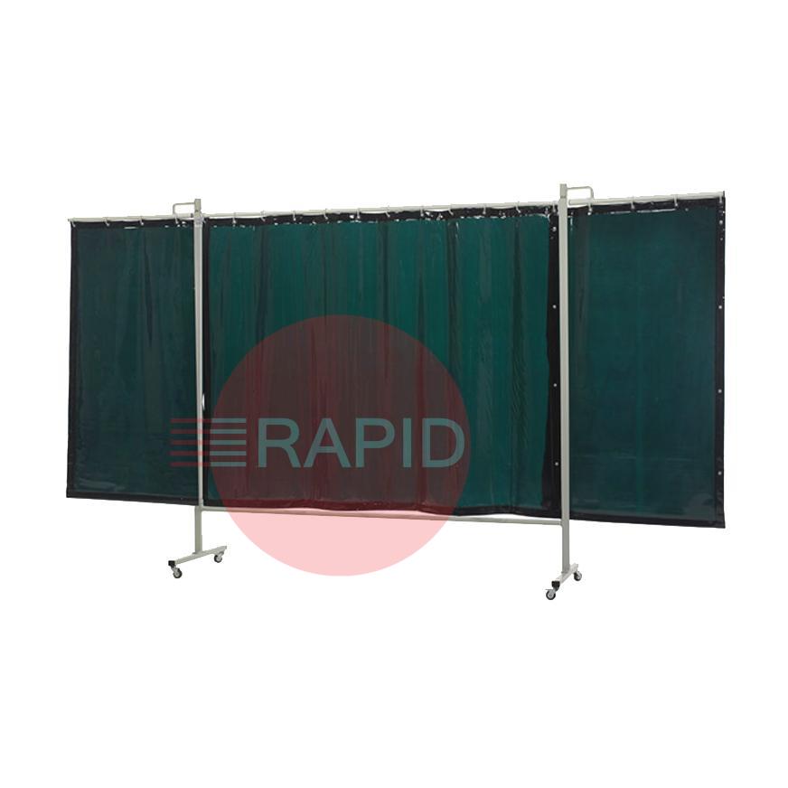 36.36.16  CEPRO Omnium Triptych Welding Screen, with Green-6 Curtain - 3.7m Wide x 2m High, Approved EN 25980