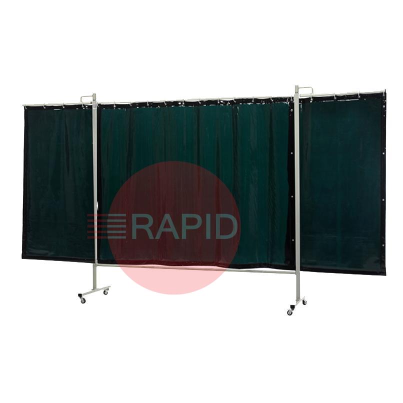 36.36.19  CEPRO Omnium Triptych Welding Screen, with Green-9 Curtain - 3.7m Wide x 2m High, Approved EN 25980