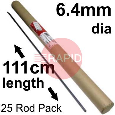 43-049-005  Arcair SLICE 6.4mm Diameter x 111cm Long, Uncoated Electrodes (1/4 x 44) Box of 25