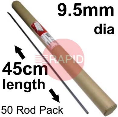 43-049-007  Arcair SLICE 9.5mm Diameter x 45cm Long, Uncoated Electrodes (3/8 x 18) Box of 50